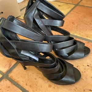 Jimmy Choo Jimmy Choo Black Damsen Caged Gladiator Open-toe Stiletto Heels